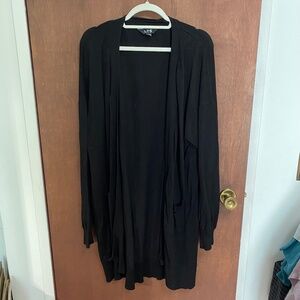 COPY - LTS Tall Black Fine Knit Balloon Sleeve Cardigan